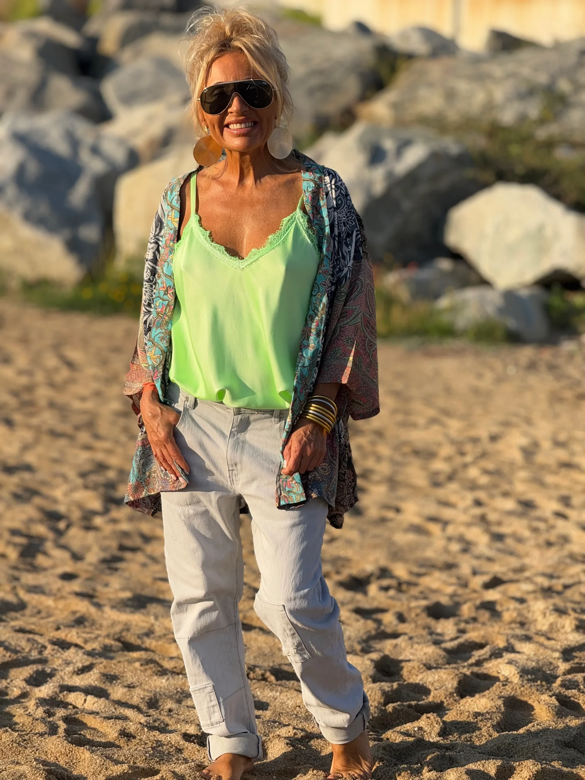 KIMONO CORTO ESTAMPADO MULTICOLOR - Imagen 4