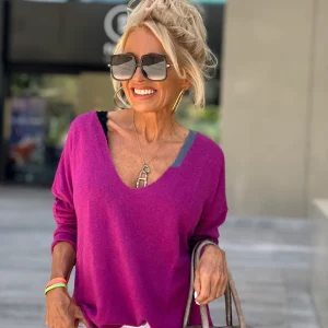 JERSEY DE PUNTO CALY FUCSIA