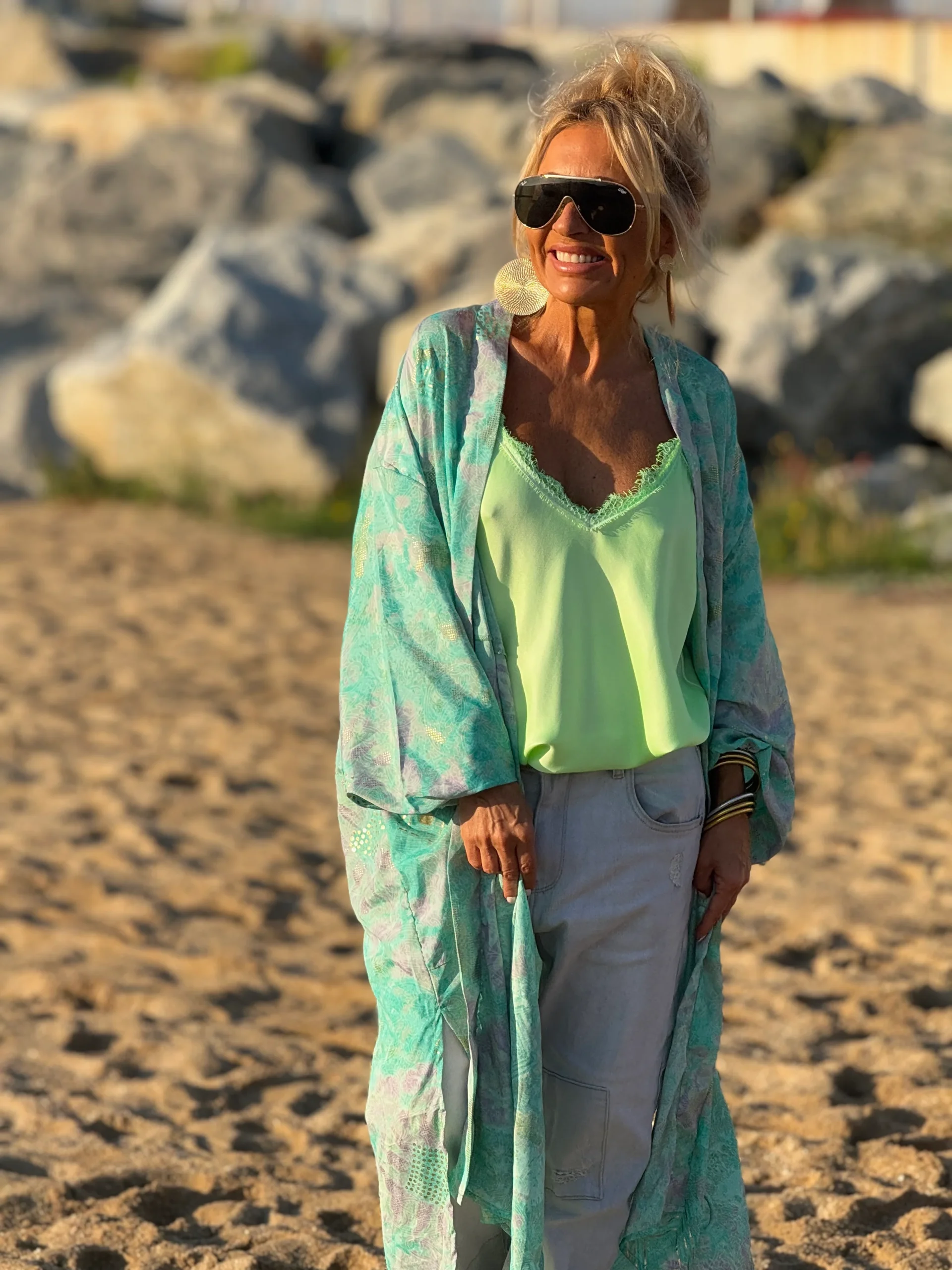 KIMONO ESTAMPADO MANGA ELASTICA MULTICOLOR - Imagen 5