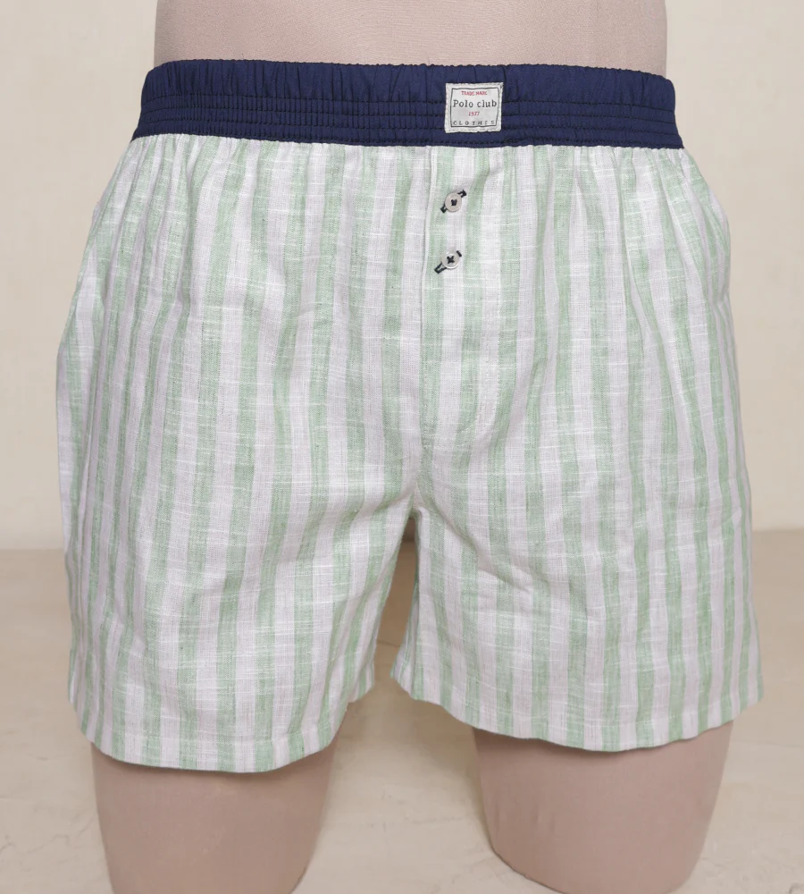Bóxer Tejido Plano Color Blanco Verde Ref. 122051225