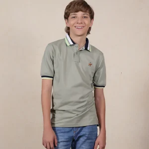 | Kids | Polo Contraste Color Verde Salvia Ref. 230041125