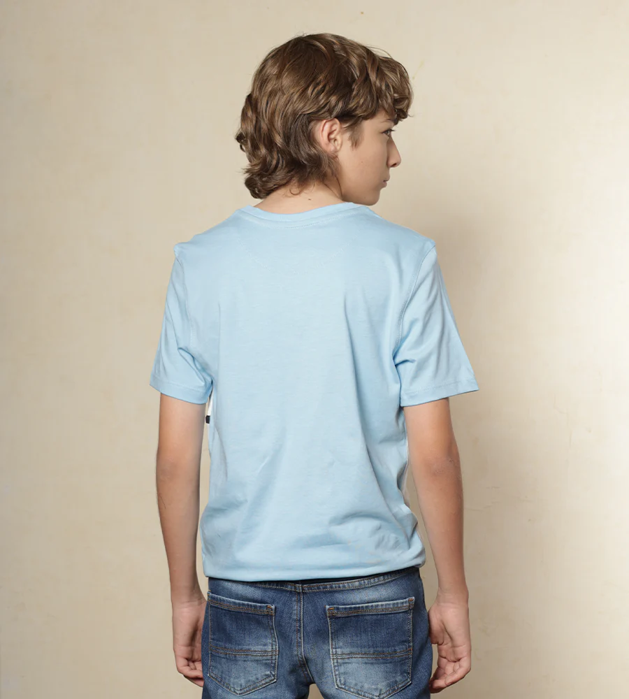 | Kids | Camiseta Cuello Henley Bloques Color Azul Claro Ref. 248011125 - Imagen 3