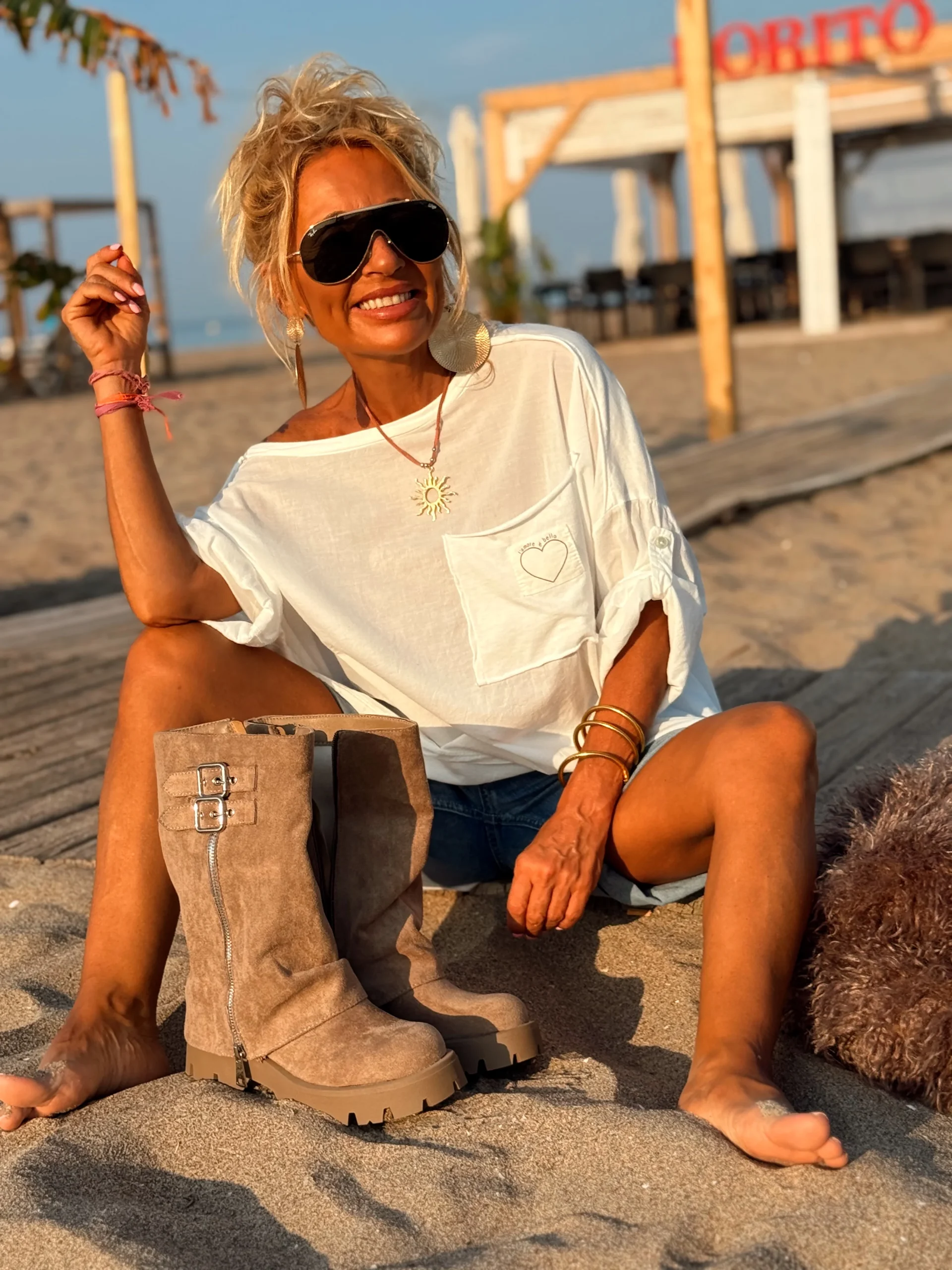 BOTAS ANTE MOTERO BEIGE - Imagen 8