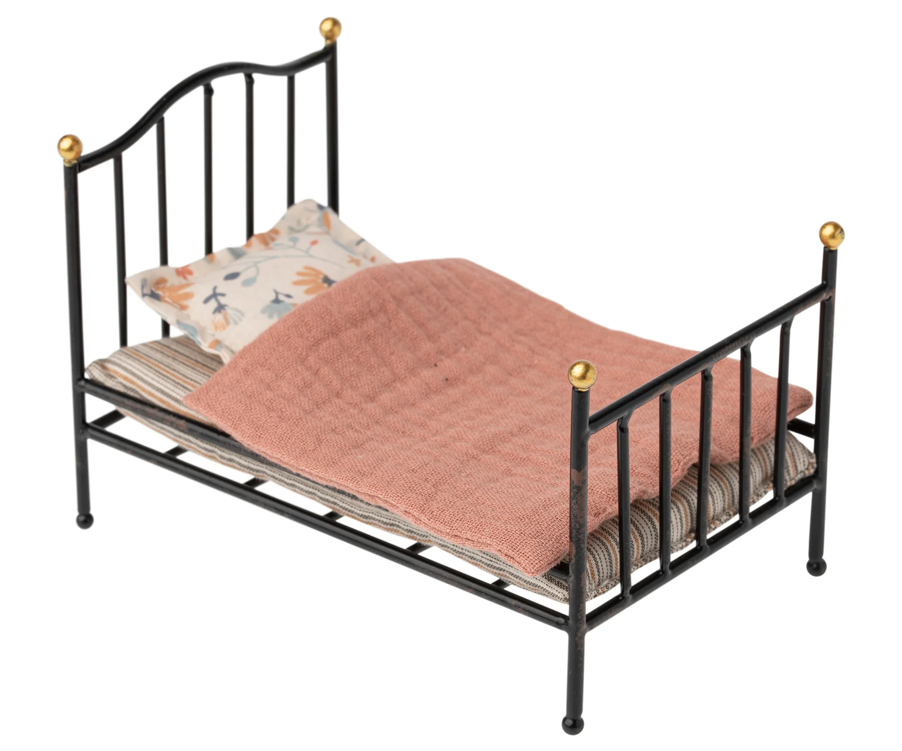 Cama de metal vintage para bebés - antracita - Imagen 3