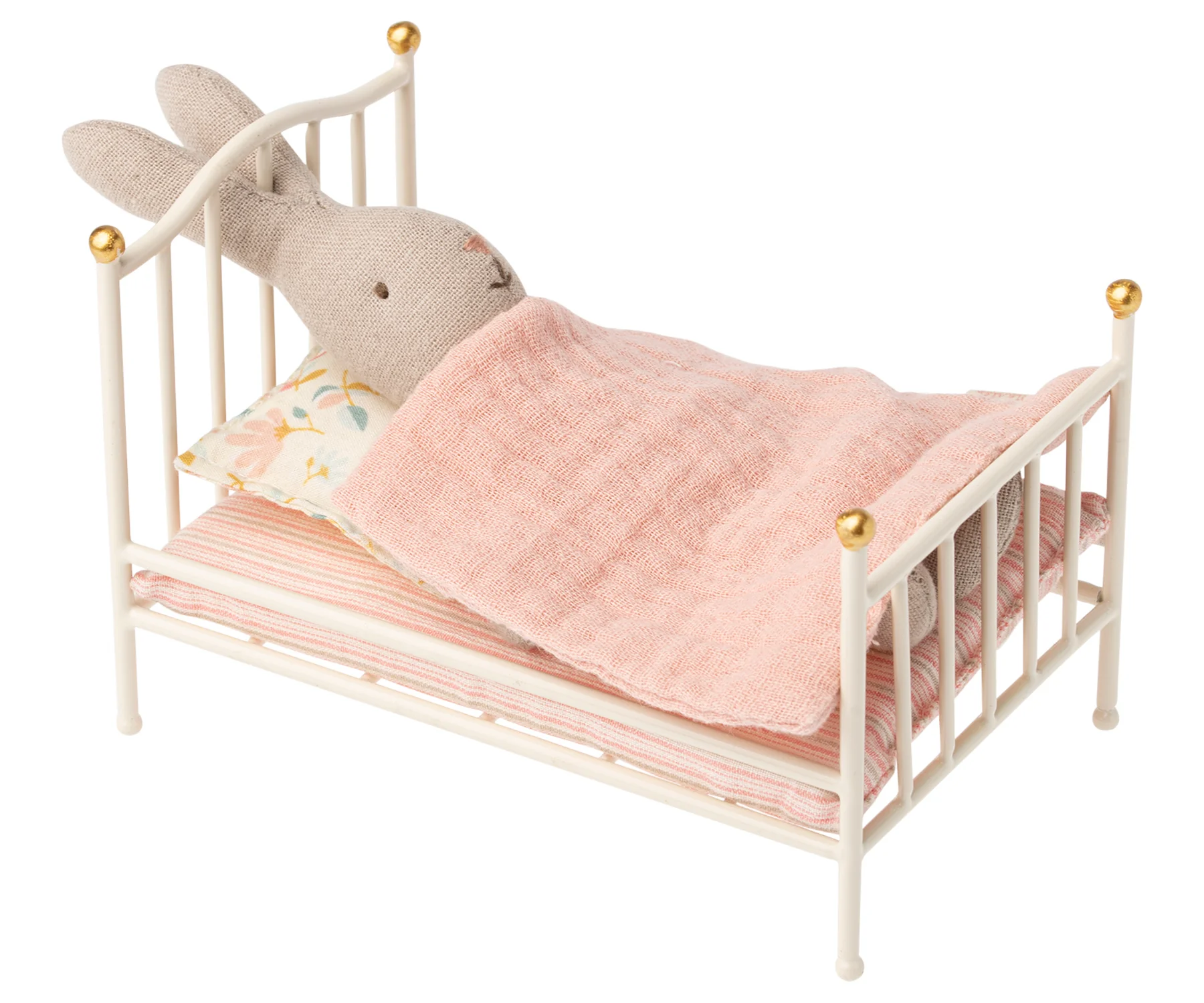 Cama de metal vintage para bebés - blanco