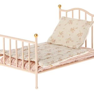Cama de metal vintage para ratones - rosa