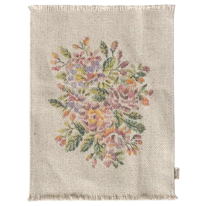 Alfombra tejida flores - grande