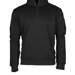 TACTICAL SWEAT-SHIRT M.ZIPPER SCHWARZ