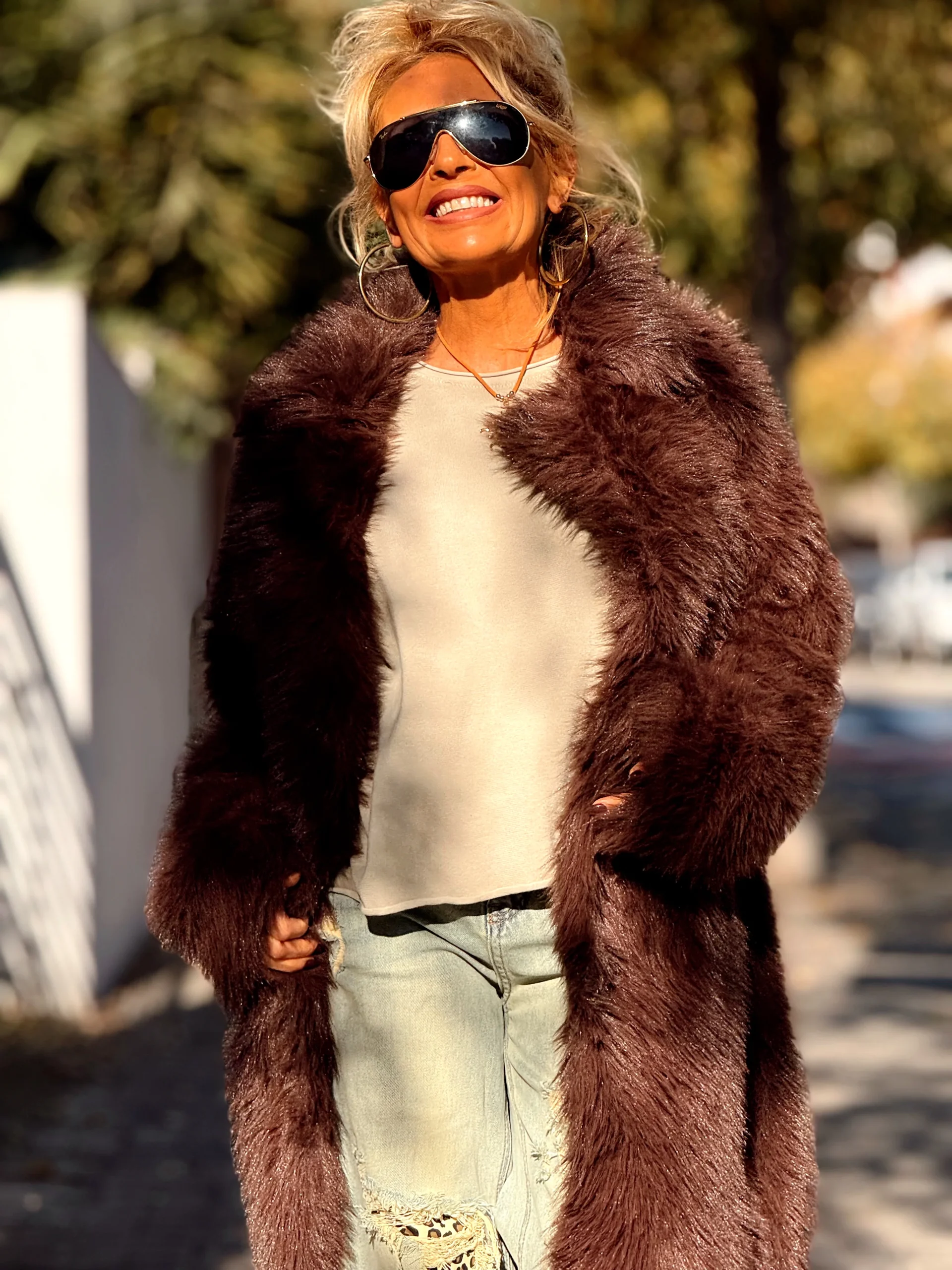 ABRIGO PELO SINTÉTICO OVERSIZE JULIA MULTICOLOR - Imagen 3