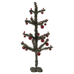 Árbol de Navidad para casa de muñecas plateado - grande