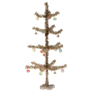 Árbol de Navidad para casa de muñecas dorado - grande