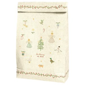 Bolsas de papel bordados navideños