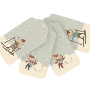 Etiquetas regalo Winter Mouse - 12 piezas