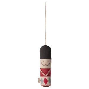 Adorno navideño de punto - soldado guardia real rojo