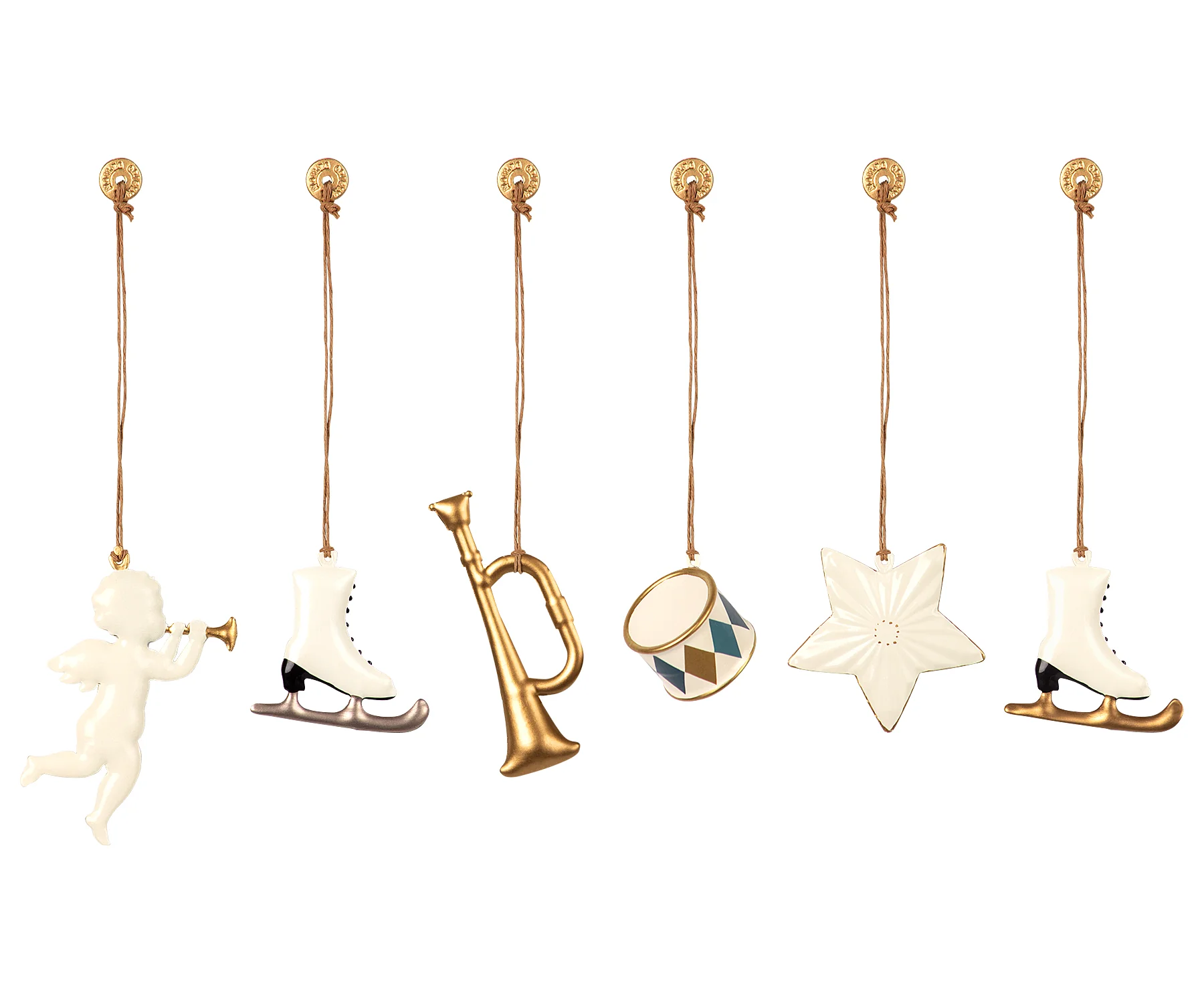 Caja de adornos navideños metal - oro y blanco - Imagen 3