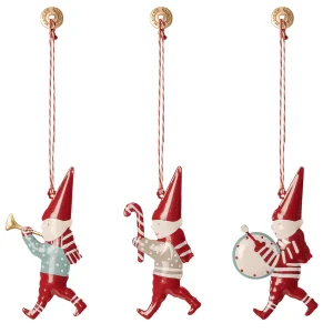 Caja de adornos navideños metal -  3 pixies