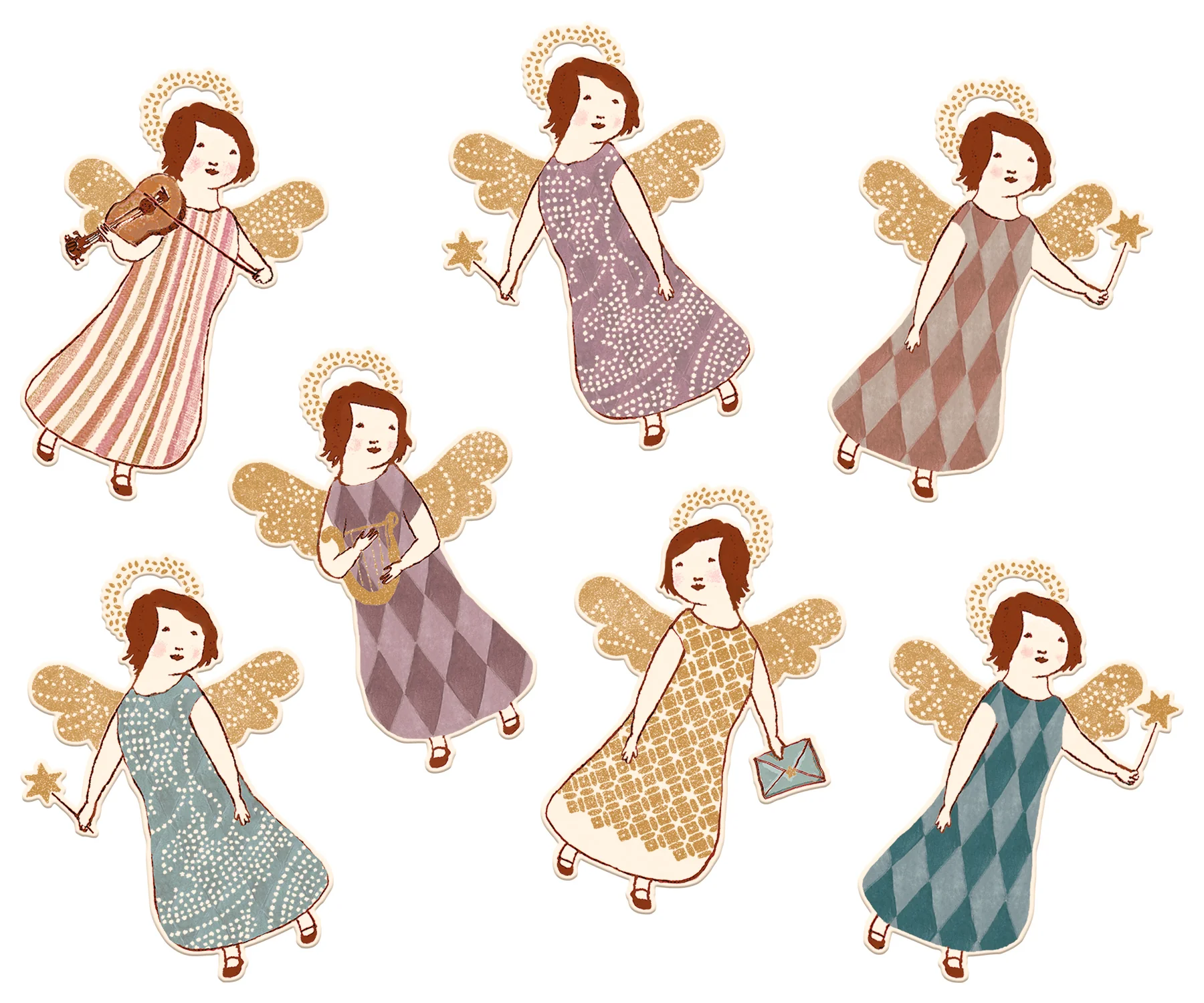 Etiquetas regalo ANGELS - 14 piezas