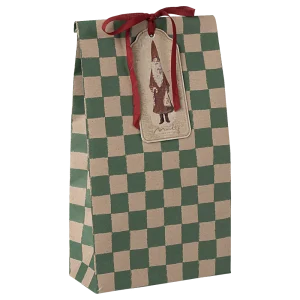 Bolsas de papel cuadros verdes - Mediana