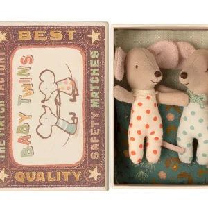 Ratoncitos mellizos en su caja - saco de flores