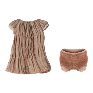 Vestido rayas y bloomers para conejita - talla 1