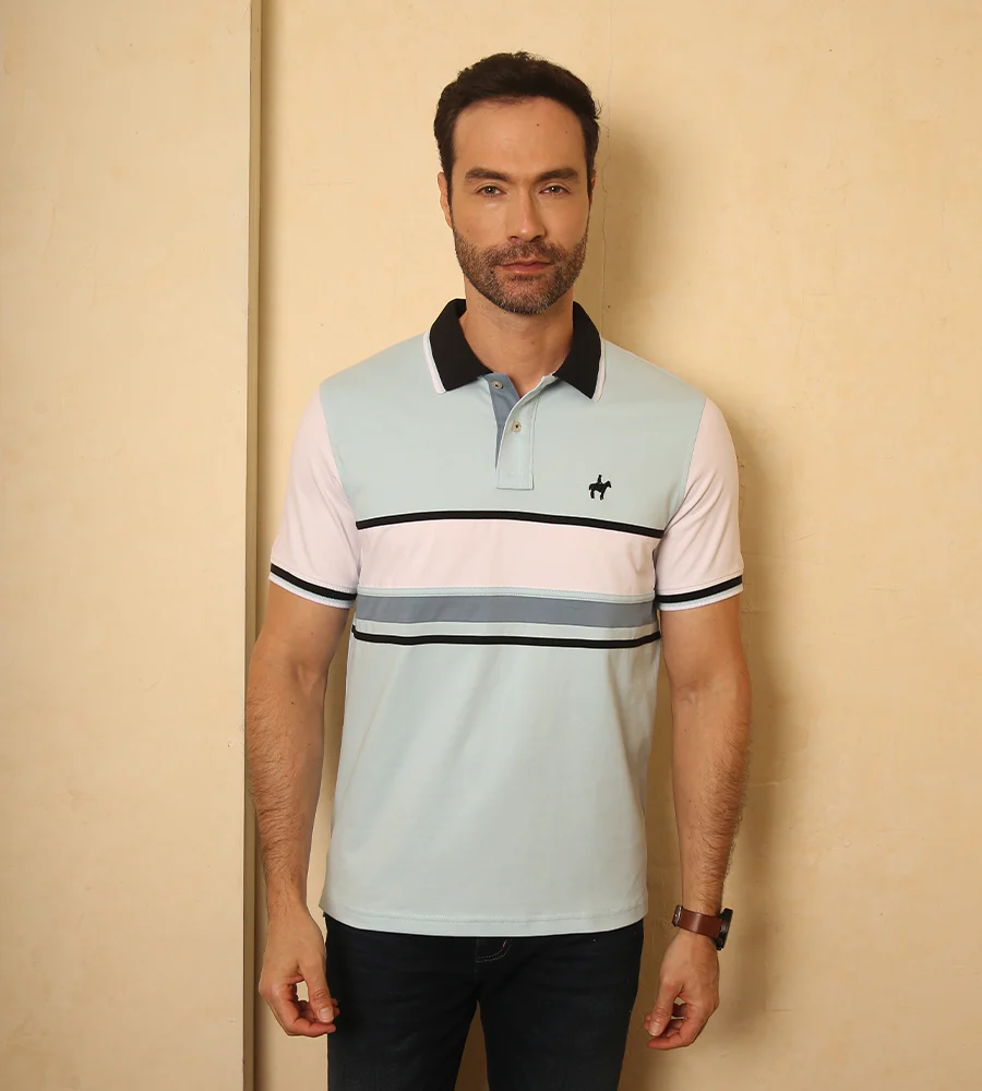 Polo Bloques Azul Claro Ref. 129010525 - Imagen 3