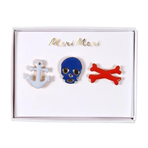 Set de pins pirata - calavera, huesos, ancla