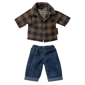 Camisa cuadros marrón y pantalones - ratoncito papá