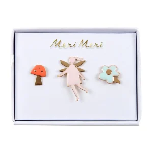 Set de pins fairy - hada, seta, flor