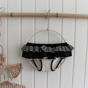 Culetín rayas lycra negro / beige