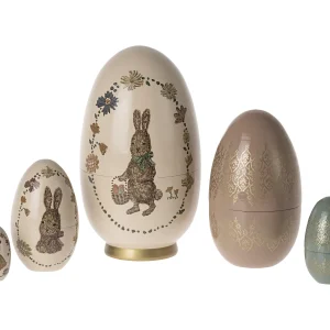 Set 5 Huevos de pascua metal - babushka