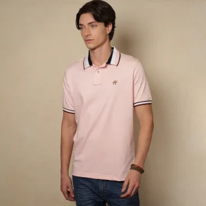 Polo Contraste Color Rosado Claro Ref. 130150925