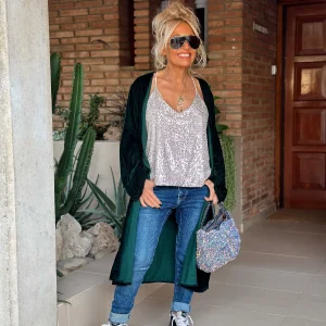 KIMONO TERCIOPELO VERDE