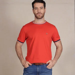 Camiseta Bordada Fondo Entero Color Naranja Oscuro Ref. 152160226