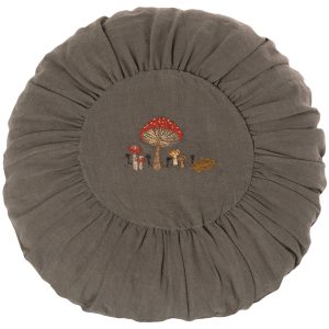 Cojín redondo verde - setas