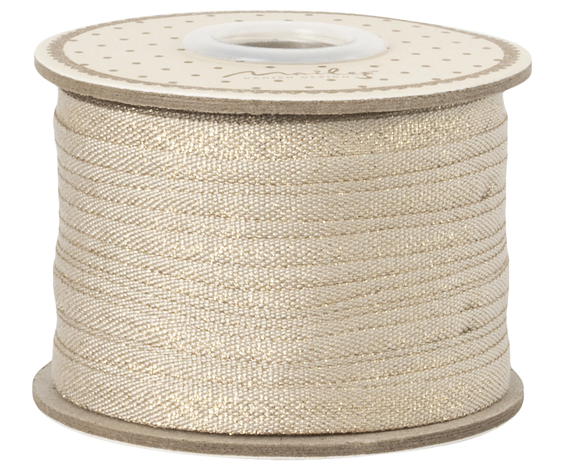 Cinta de regalo 25 metros - vainilla/gold