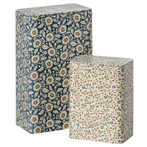 Cajas de metal flores - set de dos