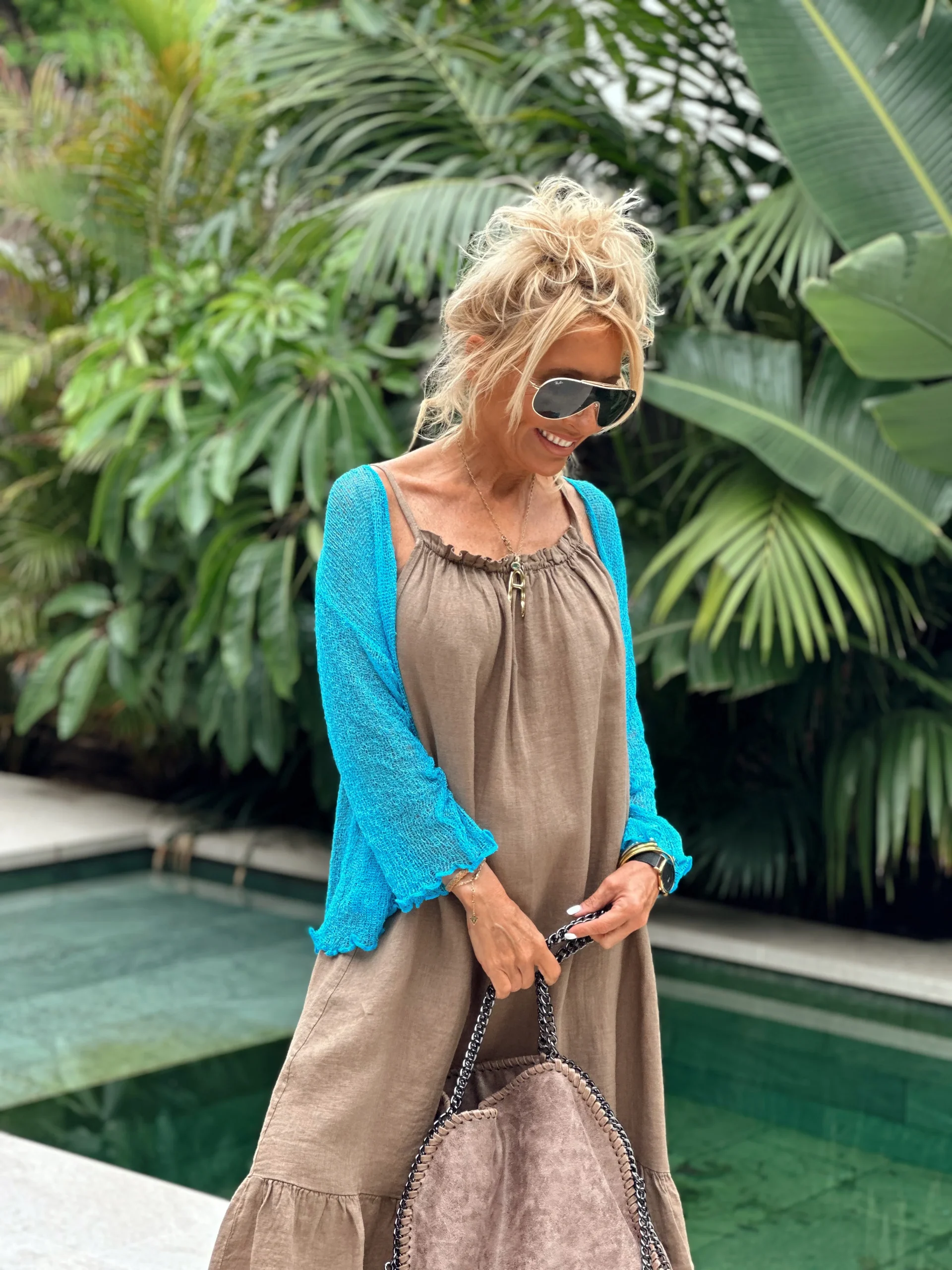 CARDIGAN CORTO ANNY TURQUESA - Imagen 8