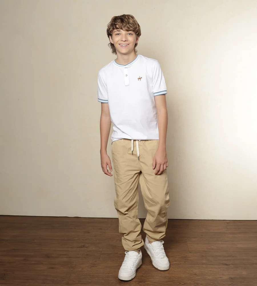 | Kids | Camiseta Cuello Henley Fondo Entro Color Blanco Ref. 247011125 - Imagen 4