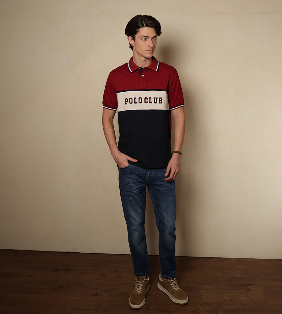 Polo Bloques Color Rojo Vino Ref. 129030625 - Imagen 5