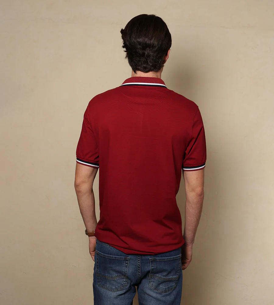 Polo Bloques Color Rojo Vino Ref. 129030625 - Imagen 3