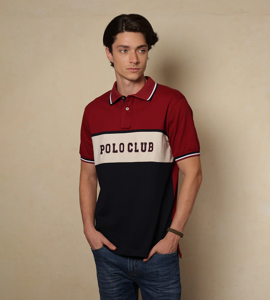 Polo Bloques Color Rojo Vino Ref. 129030625 - Imagen 4