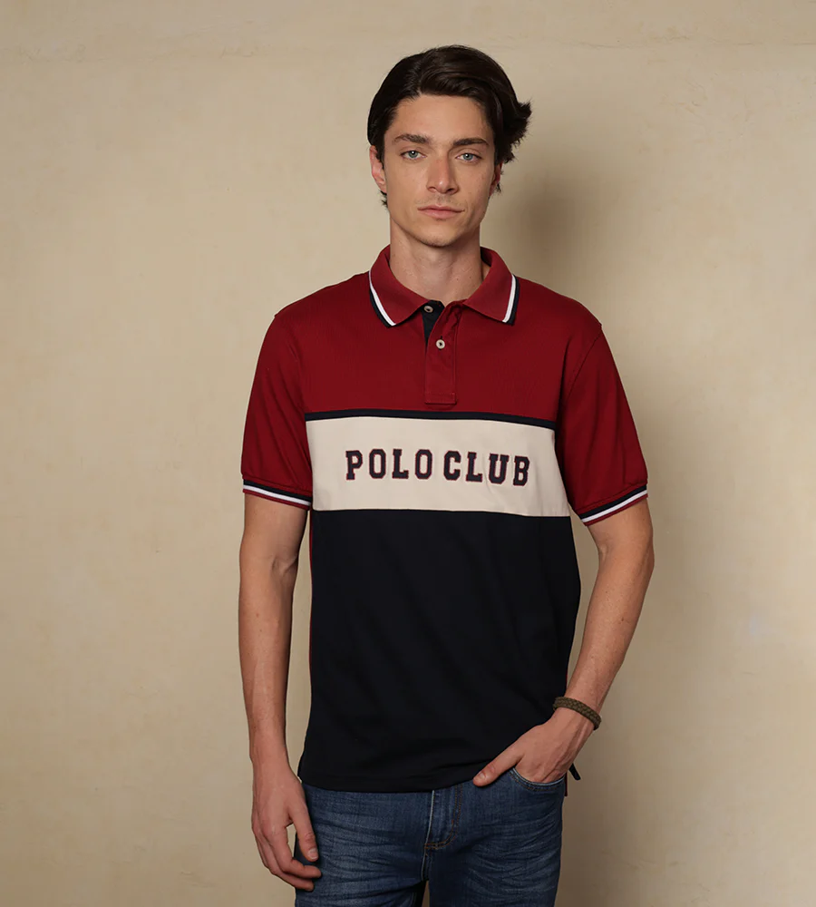 Polo Bloques Color Rojo Vino Ref. 129030625