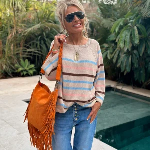 JERSEY JULIA RAYAS MULTICOLOR BEIGE