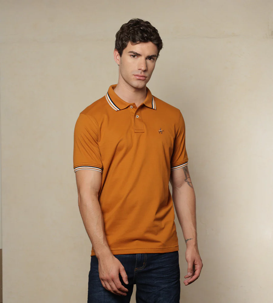 Polo Contraste Color Calabaza Ref. 130041125 - Imagen 3
