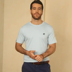 Camiseta Bordada Color Azul Grisoso Ref. 152070525