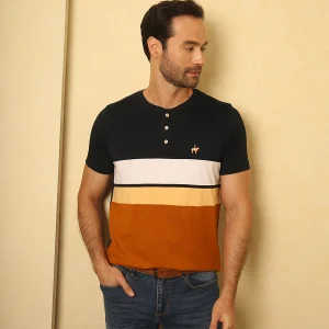 Camiseta Cuello Henley Azul Navy Ref. 148010325