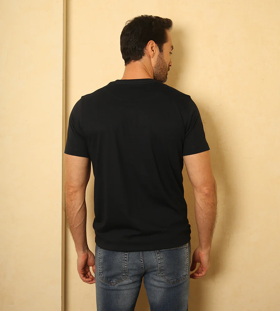 Camiseta Cuello Henley Azul Navy Ref. 148010325 - Imagen 3
