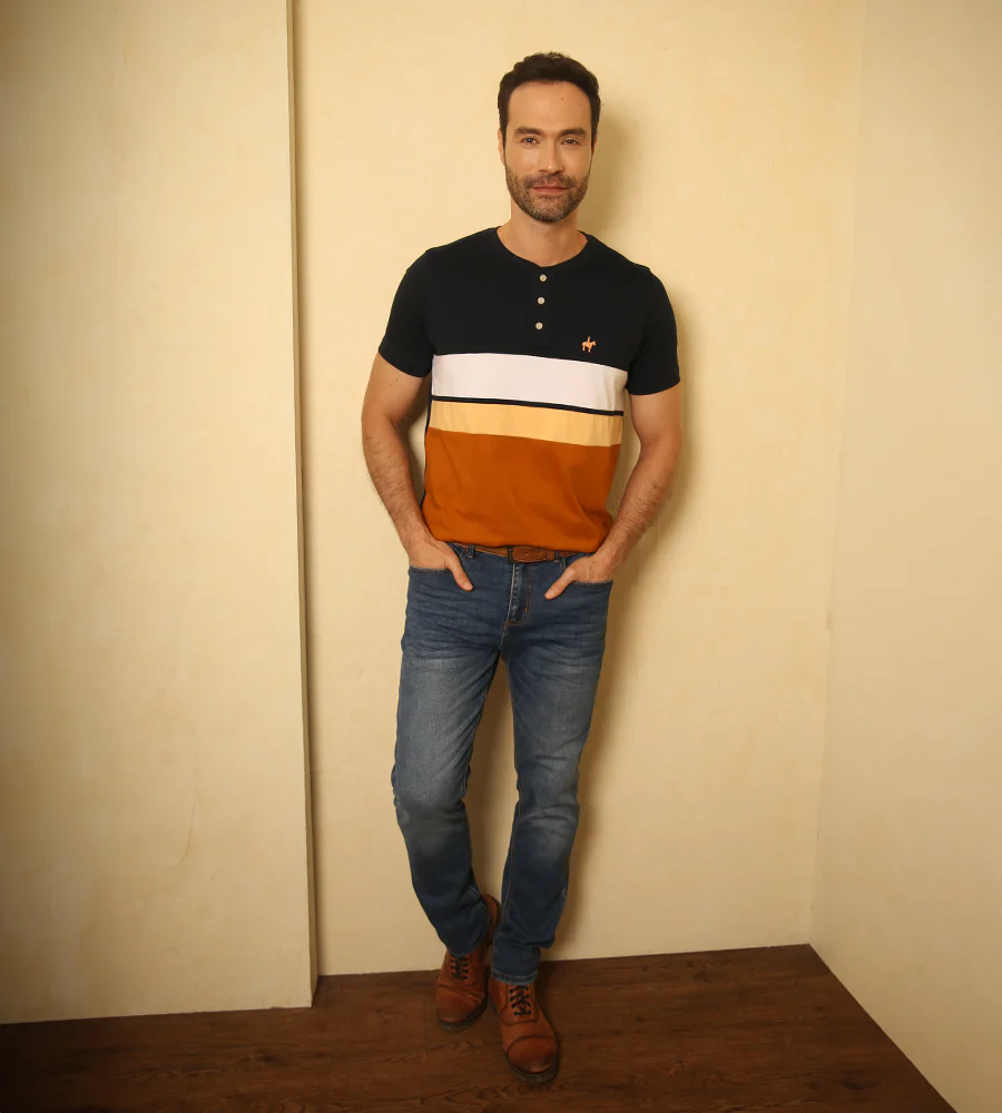 Camiseta Cuello Henley Azul Navy Ref. 148010325 - Imagen 5