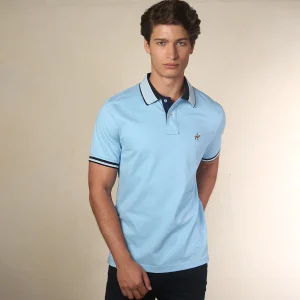 Polo Contraste Color Azul Celeste Ref. 130070925