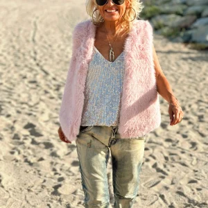 CHALECO PELO SINTÉTICO NAGORE ROSA